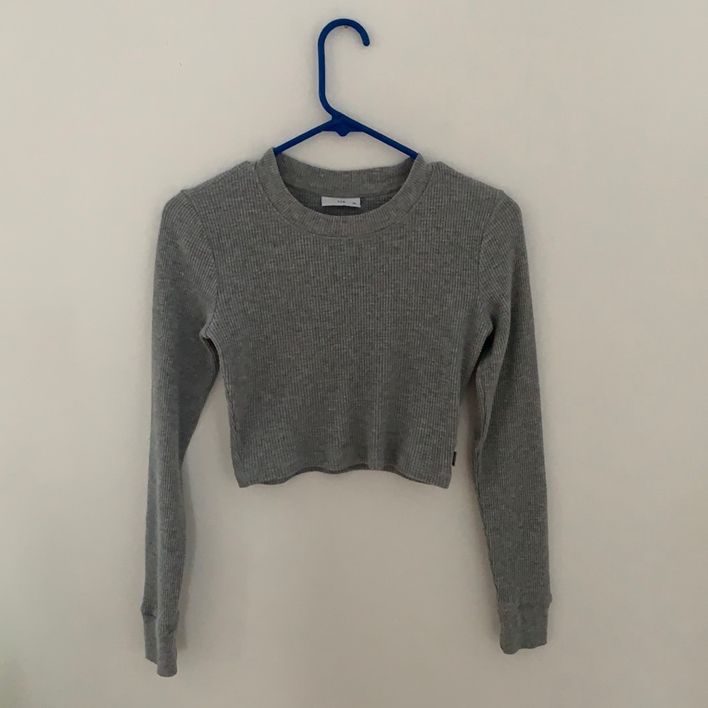TNA cropped waffle knit long sleeve